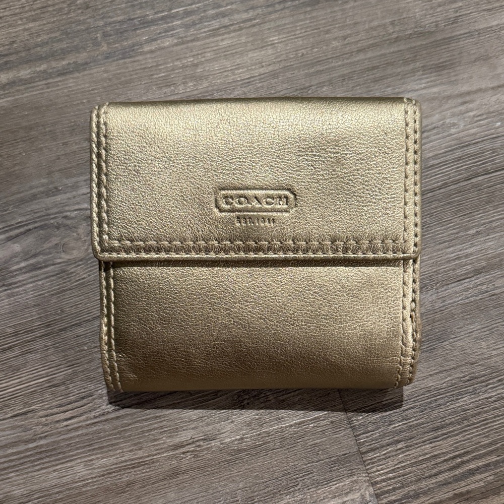 Coach Metallic Gold Leather Wallet